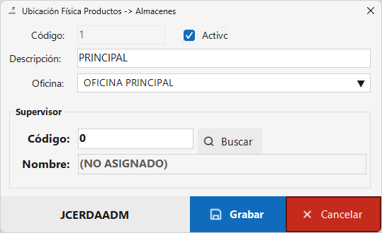 Registro de Almacén