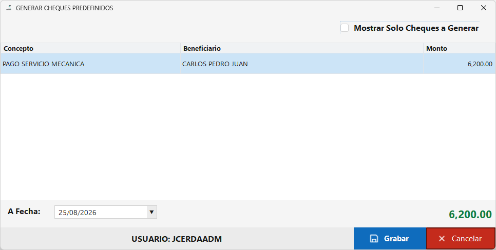 Generación Masiva de Cheques