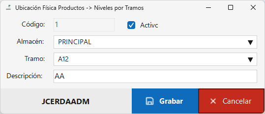 Registro de Niveles por Tramos
