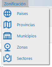 Menú de Zonificación